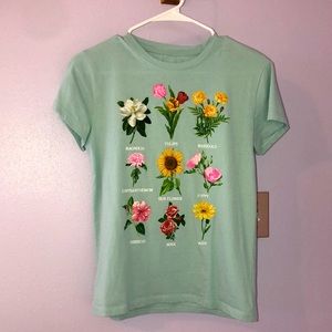 Fifth Sun flower names t-shirt XS